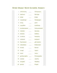 Bridal Shower Word Scramble Answer Key Bridal Shower Wedding Shower Games Bridal Shower Games