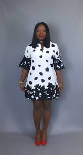 Black And White African Print Styles Africain Imprime A La Main Robe Vetements Africain Pagne Latest African Fashion Dresses African Fashion Dresses African Print Fashion Dresses