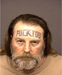 Image result for quirky pylon forehead tattoo