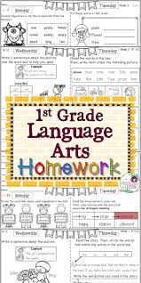 First Grade Ela Homework Bundle With Digital Option For Distance Learning Teaching Sight Words First Grade Reading Words