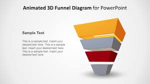 3d animated 4 step pyramid funnel concept for powerpoint