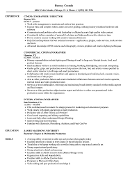 cinematographer resume samples velvet