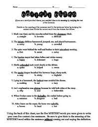 Context Clues Mystery Sentences Context Clues Reading Classroom Context Clues Worksheets