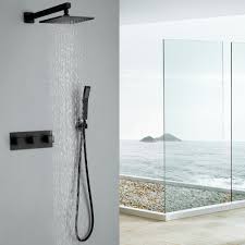 Duscharmatur Regenfall 5 Loch Wandmontage Regendusche Schwarz Mit Handbrause Zu Gunstigen Preisen Kaufen In 2020 Duscharmatur Duschkopf Wasserhahn