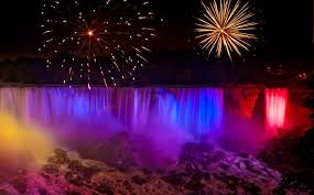 Niagara Falls Illumination And Fireworks Niagara Falls At Night Canada Day Fireworks Niagra Falls
