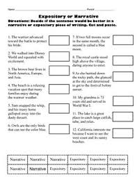 Expository Versus Narrative Differentiated Worksheet Pack Narrative Writing 5th Grade Writing Differentiation Activities