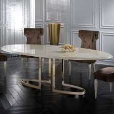 Here, these spacious tables offer ample tabletop space for breakfast, lunch and casual family dinners. Interior Design Ideas For A Glamorous Dining Room Oval Table Dining Oval Dining Room Table Glamourous Dining Room