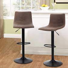 Swivel bar stools set of 2. Buy Maison Arts Swivel Bar Stools Set Of 2 For Kitchen Counter Adjustable Counter Height Bar Chairs With Back Tall Barstools Pu Leather Kitchen Island Stools 300 Lbs Bear Capacity Brown Online