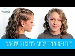 Separate the necessary section with a comb, tie the side sections in two ponytails, spread some hair product along the middle part, and. Short Hairstyle Racer Stripe Side Braids Youtube