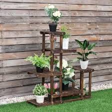 Costway Etagere A Fleurs En Bois Porte Fleurs 6 Niveaux Pour Plantes Porte Pot De Plantes Support De Rangement 95 X 25 X 96 Cm Fleurs En Bois Support Pour Plante Planter Des Fleurs