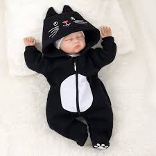 Katzen und hunde videoslustige katzen. Baby Sweets Unisex Tier Strampler Overall Schwarz Katze Strampler Overalls Madchen Baby Sweets De
