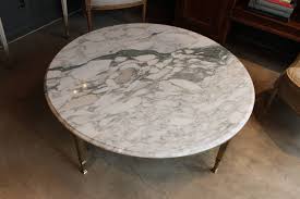 Midcentury modern table with 3 legs. Mid Century Round White Marble And Brass Coffee Or Cocktail Table At 1stdibs