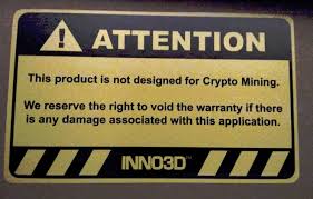 Why does mining bitcoin with an asic antminer s9 appear much more profitable than mining ethereum with 3 amd gpu cards? Inno3d Warns That Mining Can Break Warranty On Their Gpus