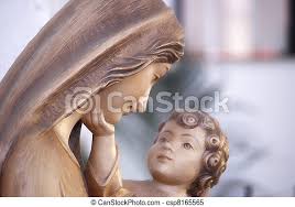Close Up Of Virgin Mary And Baby Jesus Canstock