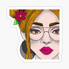 Girl With Glasses Stickers for Sale
