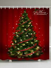 Polyester Waterproof Christmas Tree Shower Curtain Christmas Shower Curtains Christmas Shower Tree Shower Curtains