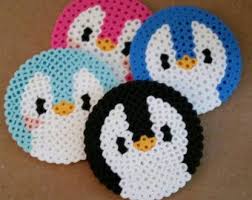 Penguin Coasters Plantillas Hama Beads Cuentas De Hierro Patrones De Perler
