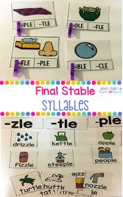 final stable syllables le picture sort clip cards and