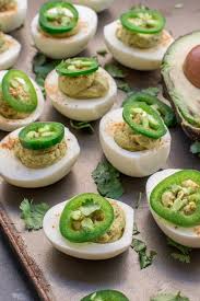 Healthy Jalapeno Avocado Deviled Eggs Recipe Avocado Deviled Eggs Healthy Deviled Eggs Appetizer Bites