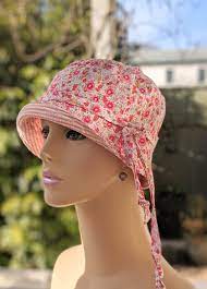 Womens Chemo Hat Pink Seersucker Cotton Bucket Hat Light Etsy Pink Seersucker Chemo Hat Hair Loss Hats