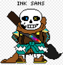 Au comic creators probably are gonna stick to old ink, and series or projects like underverse or the ink sans fangame are too far in development to use this design. Actor Actor Ink Sans Pixel Art Png Image With Transparent Background Toppng