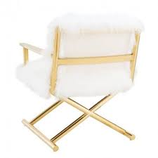 Fluffy White Sheepskin Director Chair 782 Liked On Polyvore Featuring Home Furniture Chairs Accent Chairs Wh Sheepskin Chair Furniture Directors Chair
