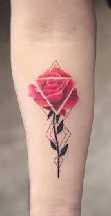 Maybe you would like to learn more about one of these? Geometric Rose Tattoo C Trudy Lines Tattooideasflower Geometric Rose Tattoo Rose Tattoo Design Tattoos