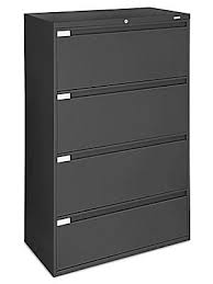 Central locking system secures cabinet with one lock. Lateral File Cabinet 36 Wide 4 Drawer H 2169 Uline