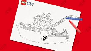 Fire Boat Activities Colouring Page Activities Lego Coloring Lego Coloring Sheet Doodle Videos