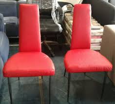 Two Ostrich Leather Chairs Made From Extra Leather Pieces And High Metal Legs Red Leather Chair Leather Chair Brown Office Chair