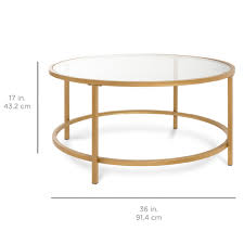 The square top is a transparent tempered glass perfect for displaying everything from magazines to a tasty tray. Best Choice Products 36in Round Tempered Glass Coffee Table For Home Living Room Dining Room W Satin Trim Gold Walmart Com Walmart Com