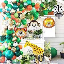 4.5 out of 5 stars. Oumuamua Jungle Safari Theme Party Balloon Garland Kit 151 Pack With Animal Balloons And Palm Leaves For Kids Boys Birthday Party Baby Shower Decorations Buy Online At Best Price In Uae