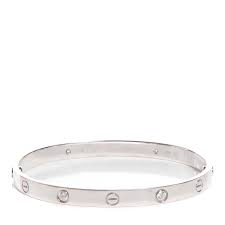 Cartier 18k White Gold 4 Diamond Love Bracelet Size 19 101821