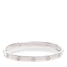 cartier 18k white gold 4 diamond love bracelet size 19 101821