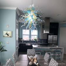 Modern Dining Room Hand Blown Glass Chandelier Led Light Source Multi Colored Glass Flower Chandeliers Lighting Hanging Lights In Bedroom Modern Ceiling Lighting From Zens 336 69 Dhgate Com
