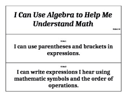 Fifth Grade Common Core Math Pocket Chart Signs