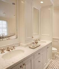 This double sink vanity has a lot of fun style and great functionality, making it a great choice for updating a bathroom. Double Vanity With Center Console Traditional Bathroom Msm Property Development