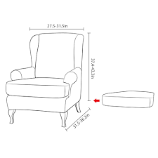 How to slip cover a wingback chair instructions. Willstar 2 Piece Stretch Wing Chair Slipcovers Jacquard Spandex Fabric Wingback Armchair Covers With Separate Waterproof