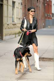 Look of the day for september 15, 2020 features emily ratajkowski wearing a pair of ugg classic mini lined boots with a neon green ugg keira sweater in nyc. Emily Ratajkowski In White Boots And Black Leather Coat 03 Gotceleb