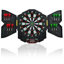 Accommodates both bristle dartboards & some small electronic dartboards. Goplus Professional Electronic Dart Board Cabinet Set Dartboard Game Room Led Display W 12 Darts Buy Online In United Arab Emirates At Desertcart Ae Productid 77095067