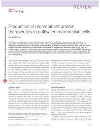 Maybe you would like to learn more about one of these? Pdf Production Of Recombinant Protein Therapeutics In Cultivated Mammalian Cells