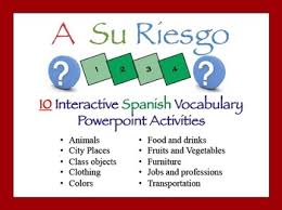10 Interactive Spanish Vocabulary Powerpoint Activities A Su Riesgo Interactive Vocabulary Vocabulary French Vocabulary