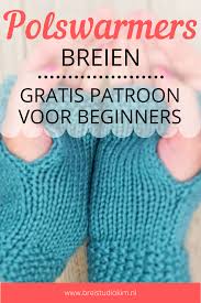 Gratis Breipatroon Polswarmers Voor Beginners In 2020 Breien Leren Breien Op Rondbreinaald Breipatronen