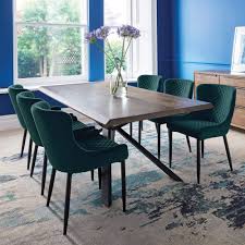 Revitalising, invigorating, fresh and sublime, green dining. Bronx 200cm Dining Table 6 Toby Green Chairs