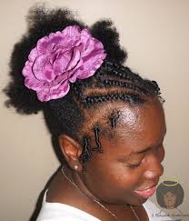 Maybe you would like to learn more about one of these? Coiled Edges Rubber Band Cornrow Twist And Puff Style With Flower Clip