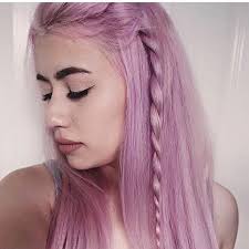 This light purple pinkish colour can be nicely combined with black hair, purple or pink hair for instance. Facebook
