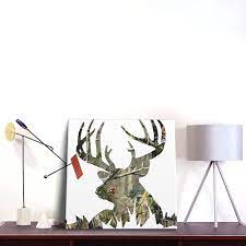 Cervo Silhouette Tela Wall Art 40x40 Cm Stampato Pittura Arte Moderna  Decorazione Della Parete Per Soggiorno Camera Da Letto Home Decor :  Amazon.it: Casa e cucina