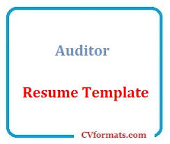 auditor resume template cvformats.com