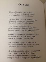 The Art Of Losing Isn T Hard To Master Wanderlust Chameleon Elizabeth Bishop Poems In English English Love Poems