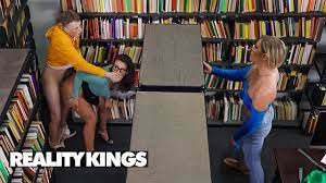 REALITY KINGS - Hot Librarian Mandy Waters Fucks Jimmy Michaels while his  GF is Reading a Book - Pornhub.com